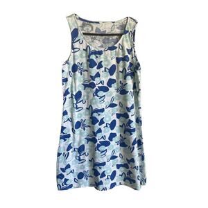 Hiho Tortola Blue Print Tropical Sheath Dress XS Sleeveless